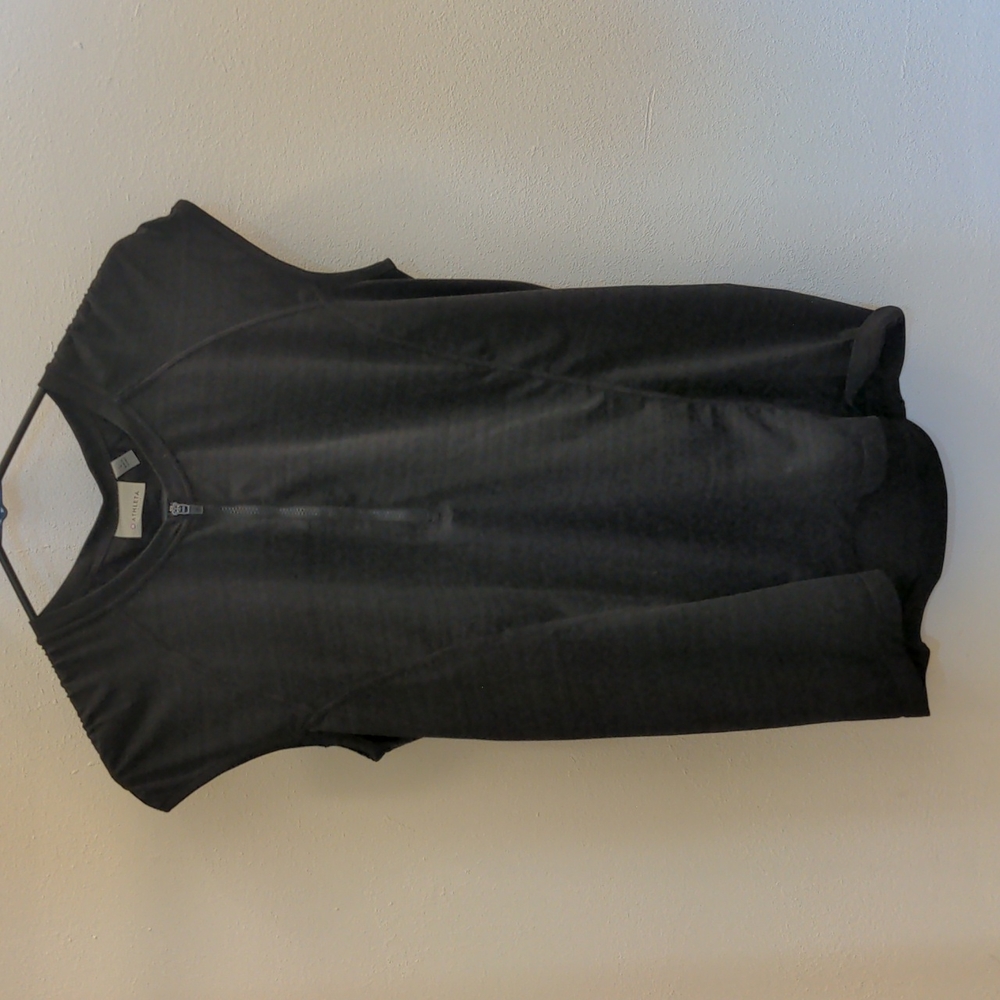 Athleta workout zip black tank top size large